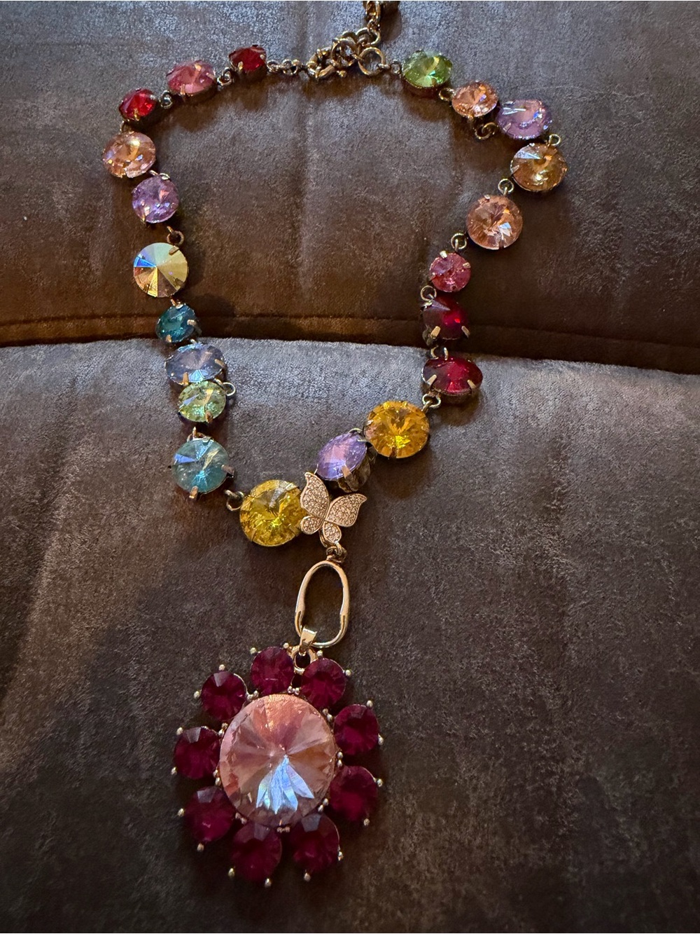 Multicolor Crystal Pendant Necklace - Women Jewelry